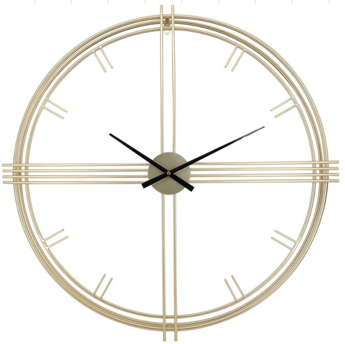 24 Inch Large Modern Gold Luxury Oversized Decorative Metal Wall Clock