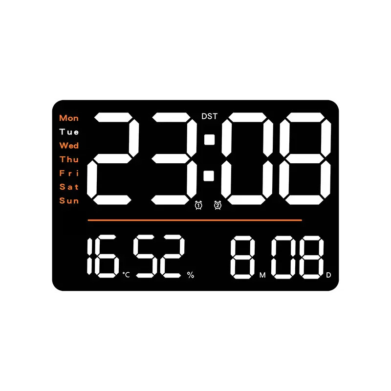 Large LED display Brightness Adjustable DST Timer Alarm Digital Wall Clock