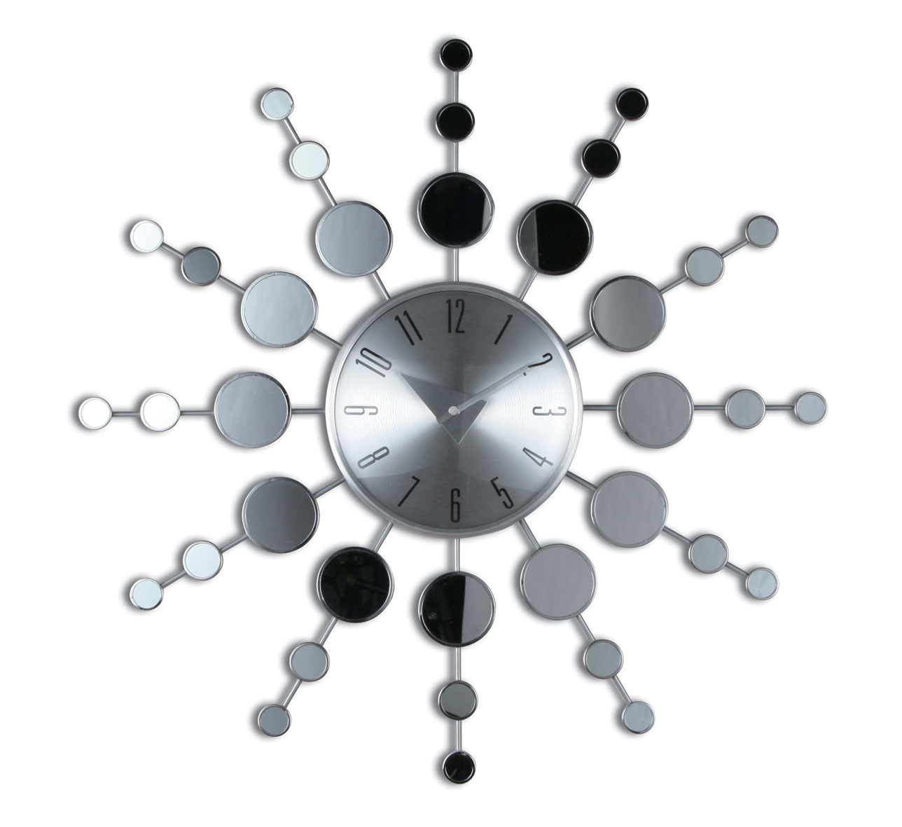 Silver Radical Round Kitchenware Metal Quartz Kitchen Wall Clock