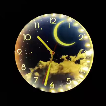 Luminous Night Sky Glow in The Dark LED Analog Lighted Up Wall Clock